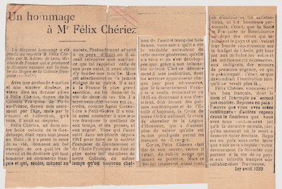 Hommage à M. Felix Cheriez Hommage à M. Felix Cheriez