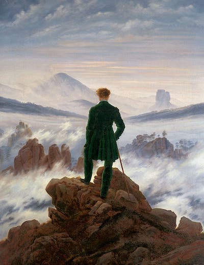 Le voyageur contemplant une mer de nuages par Caspar-David Friedrich - 1818